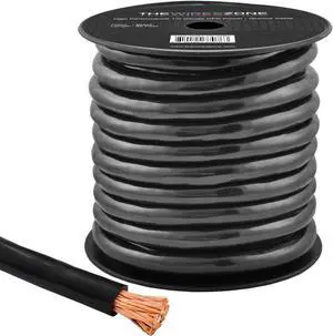1/0 Gauge 50ft OFC Power Cable Oxygen-Free Copper Ground Wire 1/0 AWG 50' Black