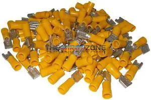 Install Bay Yvfd250 Non-insulated Female Quick Disconnect 100 Per Bag (yellow; 12-10 Gauge; .250)