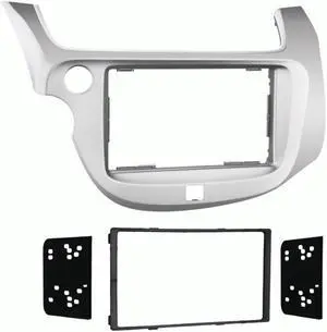 Metra 95-7877S Silver Double DIN Stereo Dash Kit for 2009-up Honda Fit Vehicles