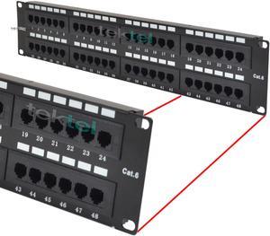 Cat6 UTP 48 Port Network LAN Patch Panel 2U 110 with cable management