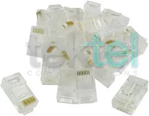 Ethernet Gold Plated Network Connector RJ45 8P8C CAT6 Modular Plug (50/pack)