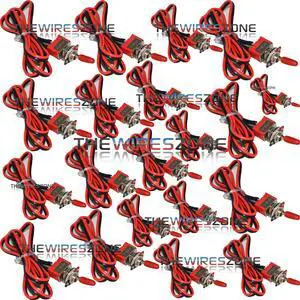 MTS-1 Heavy Duty Pre Wired 6A 12V DC On/Off Toggle Switch Control (20/pack)