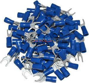 Install Bay BVST10 Blue Vinyl 16-14 Gauge #10 Spade Terminal Connector 100/pk