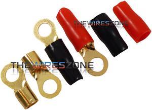 Raptor R8516RT Mid Series Gold Plated 8 Gauge 5/16" Ring Terminal (20/pk) 8 AWG