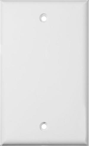 Single Gang Plastic White Electric Box Blank Face Wall Plate Cover (1/pk) 1-Gang