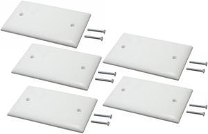 Single Gang Plastic White Electric Box Blank Face Wall Plate Cover (5/pk) 1-Gang