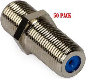 RG6 RG59 2.5GHz F-Jack to F-Jack Adapter F-81 Coupler 3/4" Long Barrel (50/pack)