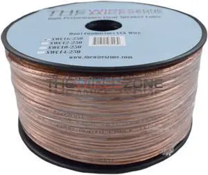 Clear Transparent 250' ft 16 Gauge 16AWG Speaker Wire Cable for Car Home Audio