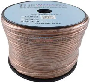 Car Home Audio Speaker Wire Transparent Clear Cable 14AWG 250ft 14/2 Gauge