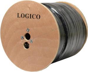RG6 Quad Shield Coaxial Cable 18 AWG 1000ft Bulk Coax Satellite TV Black
