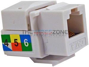 6P6C White RJ11 CAT3 Telephone Network Keystone Jack Insert Plug for Wall Plates