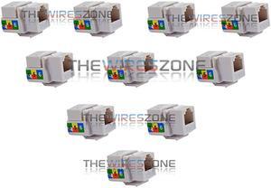 6P6C White RJ11 CAT3 Telephone Network Keystone Jack Insert for Wall Plate 10/pk