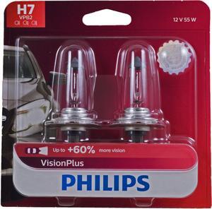 Philips Vision Plus H7 12972VPB2 55W Upgrade Replacement Headlight Bulb (2 Pack)