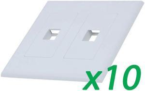 10X White 1-Gang Screwles Decora Wall Plate Cover w/ 1-Port Keystone Jack Insert