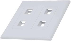 White 2-Gang Screwless Decora Wall Plate Cover with 2-Port Keystone Jack Insert