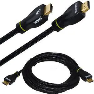 Logico 1080p / 4K HDTV PC Blu-Ray High Speed HDMI Black Cable 3D Support w/ Ethernet