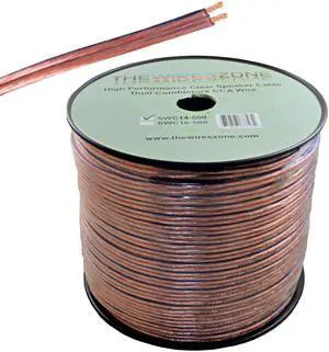 Clear 500ft 14 Gauge Speaker Wire Cable Dual Conductors CCA for Car / Home Audio
