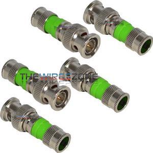 BNC Compression Type 75 Ohm Coaxial Coax RG59 CCTV Connector (5/pack)