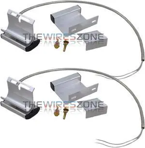2 Pack Overhead Garage Door Floor Alarm Switch Contact Sensor Track Mounted