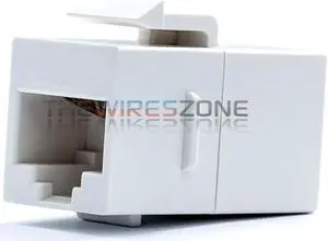 White RJ45 Female to Female UTP CAT5e CAT6 Keystone Jack Inline Coupler (1/pack)