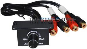 Universal Car Bass Amplifier Remote Level Control Knob Stereo RCA Input & Output