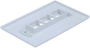 White 3 Port Hole Keystone Jack Flat Wall Plate with Smooth Surface (20/pack)