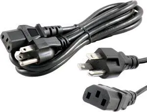 iTEKIRO 6 ft 3-Prong AC Power Cord for Computers, Monitors, Printers, Scanners, Home Theater Receivers; NEMA 5-15P Male to IEC320 C13 Female; UL Listed