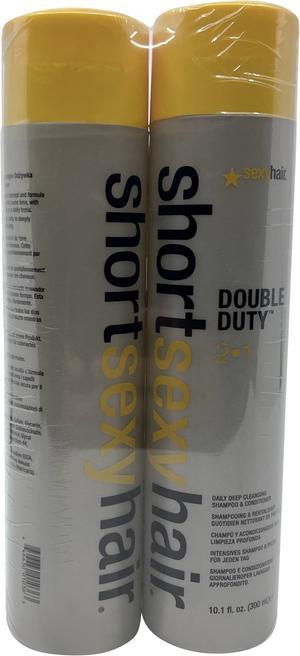 Sexy Hair Double Duty Daily Deep Cleanse Shampoo & Conditioner 10.1 OZ Set of 2