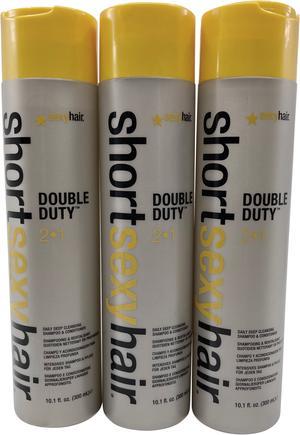 Sexy Hair Double Duty Deep Cleansing Shampoo & Conditioner 10.1 OZ Set of 3