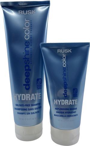 Rusk Deep Shine Color Hydrate Shampoo 8.5 OZ & Replenishing Mask 5.3 OZ Dry Hair
