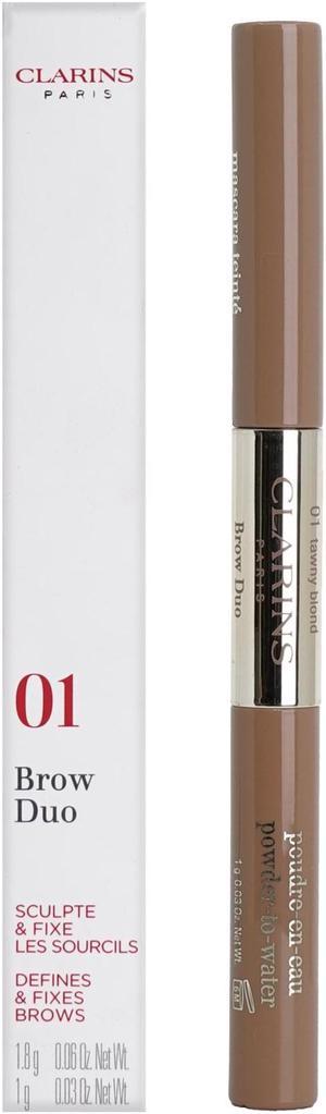 Clarins Brow DUO Defines & Fixes 01 Tawny Blond All Skin Types 0.03 OZ