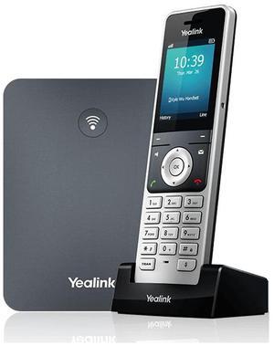 Yealink W76P IP Phone Cordless Corded DECT Wall Mountable Desktop Silver/Gray