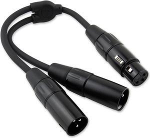 Pig Hog PY-XF2XM XLR (Female) to Dual XLR (Male) Y-Cable - 6 inch