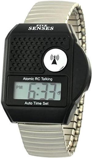 Atomic Top Button English Talking watch for Seniors Blind Men Women - Talking Loud Sound Talking Clock Gift for Visually Impaired - for UK and USA User only - Model 1095 - Metal Elastic Band