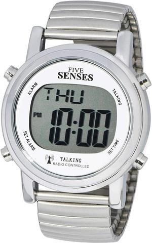 Five Senses Atomic! Talking Watch - Sets Itself Senses Metal Easy-to-Read Talking Watch For Elderly Seniors Hard of Hearing Vision Impaired (1021)