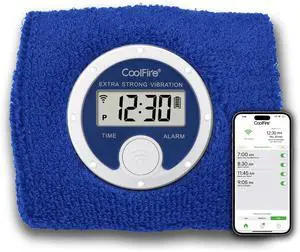 Maximal Power Vibrating Alarm Sweatband, Silent Wake Yourself Up Wristband Vibrating Alarm Watch for Couples, Students, Easy to Set on User-Friendly App, Hearing Impaired, USB Chargeable (Blue) Maximal Power Vibrating Alarm Sweatband, Silent Wake Yourself Up Wristband Vibrating Alarm Watch for Couples, Students, Easy to Set on User-Friendly App, Hearing Impaired, USB Chargeable (Blue)