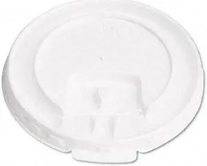Solo Cup - DLX10R - Liftbk & Lock Tab Cup Lids for Foam Cups, Fits 10oz Cups, White, 2000/Carton