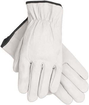 Memphis Grain Goatskin Driver Gloves White Large 12 Pairs 3601L