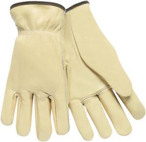 Memphis Full Leather Cow Grain Driver Gloves Tan Large 12 Pairs 3200L