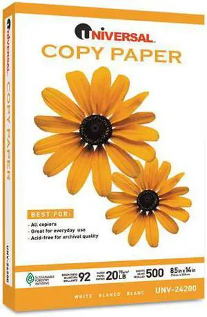Universal Office Products - UNV24200 - Copy Paper, 92 Brightness, 20lb, 8-1/2 x 14, White, 500 Sheets