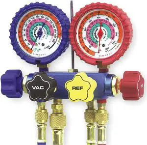IMPERIAL 644-C Mechanical Manifold Gauge Set,4-Valve