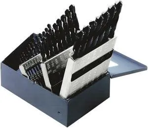 Klein Tools - 53000 - Klein 53000 Standard Jobber Length Regular Point Drill Set, Imperial, 1/16 in Min Drill Bit, 1/2