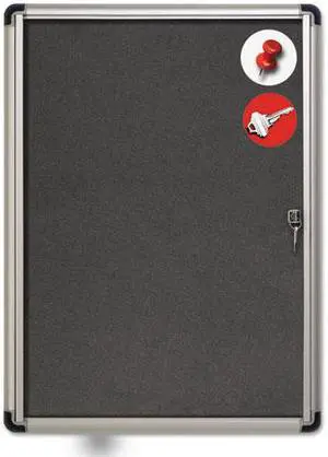 Bi-silque - VT630103690 - Slim-Line Enclosed Fabric Bulletin Board, 28 x 38, Aluminum Case