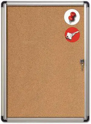 Bi-silque - VT630101690 - Slim-Line Enclosed Cork Bulletin Board, 28 x 38, Aluminum Case