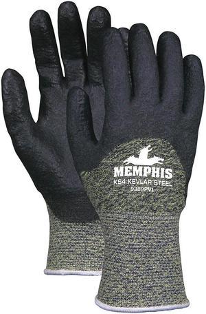 Cut Gloves,L,Blk,Kevlar(R)/Steel,PR MCR SAFETY 9389PVL