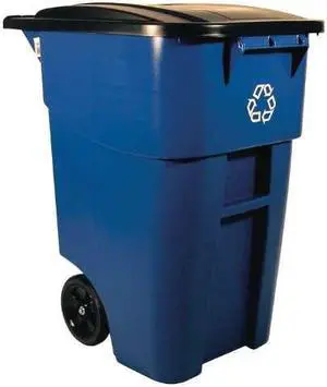Rubbermaid - RCP 9W27-73 BLU - Brute Recycling Rollout Container, Square, 50gal, Blue
