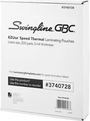 Swingline - 3740728 - Swingline EZUse Lamination Pouches - Sheet Size Supported: Letter 8.50 Width x 11 Length -
