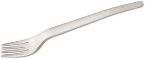 Eco-Products EPS012 6" Plantware High-heat Forks, 1 Piece(s) - 1000/Carton - Disposable - Polylactic Acid (PLA) - Pearl White