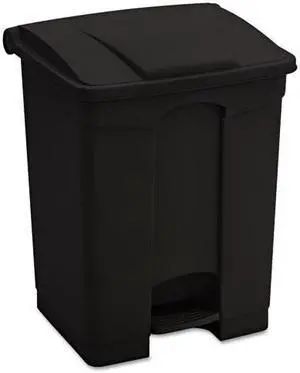 Safco - 9922BL - Large Capacity Plastic Step-On Receptacle, 17gal, Black