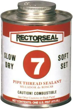 RECTORSEAL 17432 Pipe Thread Sealant 16 fl oz, Brush-Top Can, No. 7, Black,